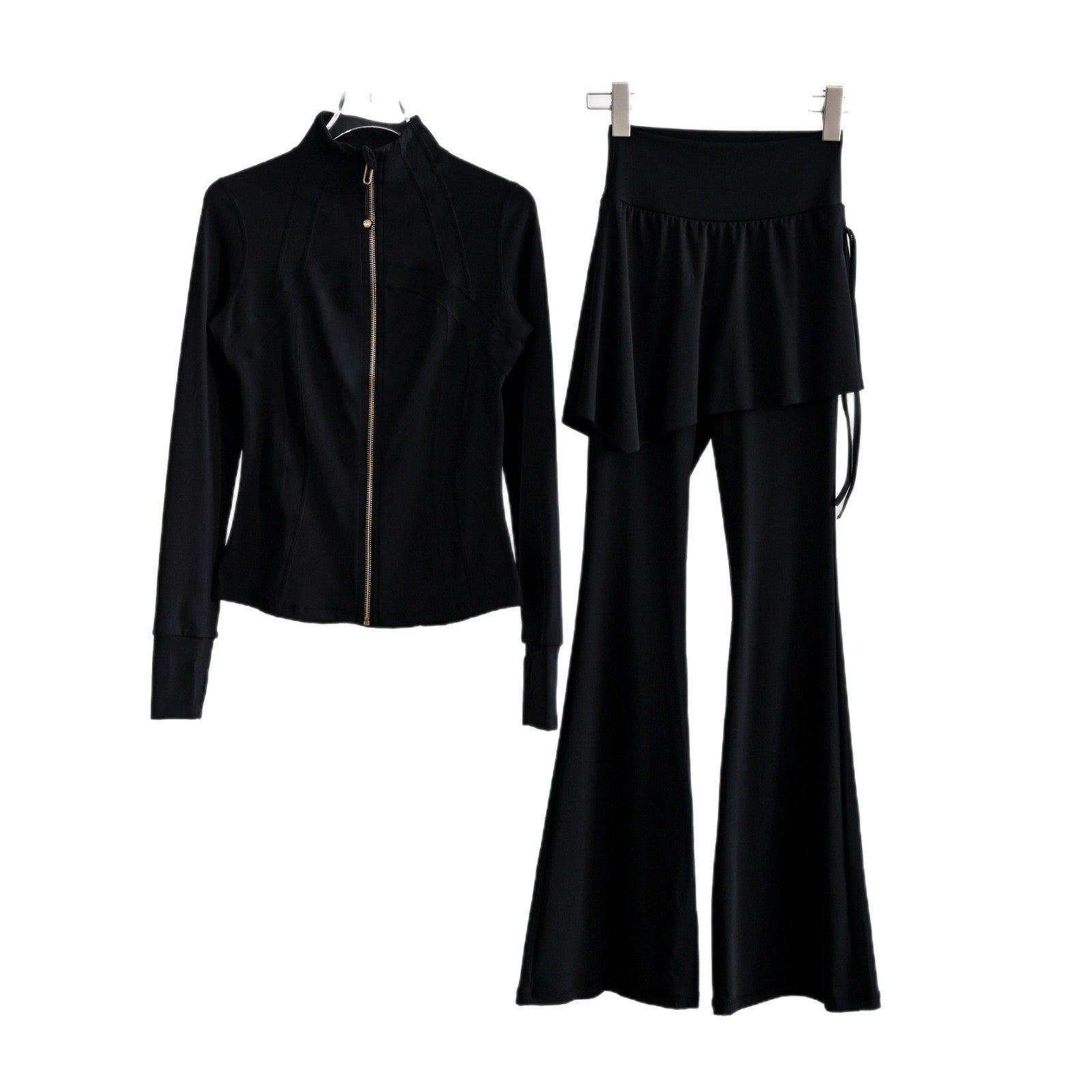 Long-sleeve Running Outfit With Zipper professional Gymwear Thats Slimming And Figure-flattering 