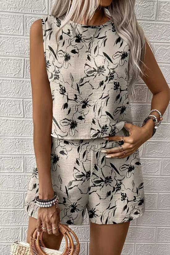 Womens Tank Top And Shorts Two-piece Set 