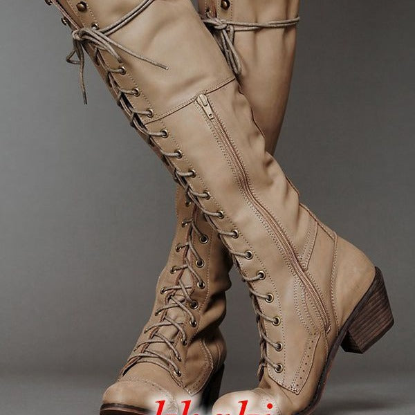 Women’s Over-the-Knee Boots – Round Toe Stylish Tall Winter Boots - FitiqueFit