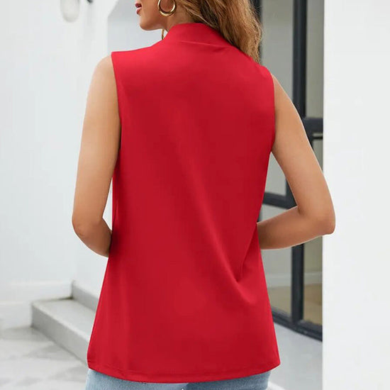 Women’s Sleeveless Stand-Collar Vest Cardigan CJ US