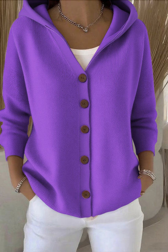 Women’s Button-Down Hoodie Cardigan Sweater Coat 