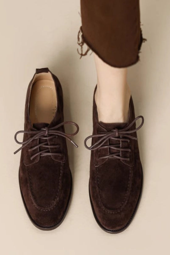 Women’s Retro Deep-Mouth Lace-Up Loafers – Vintage-Inspired Pumps CJ