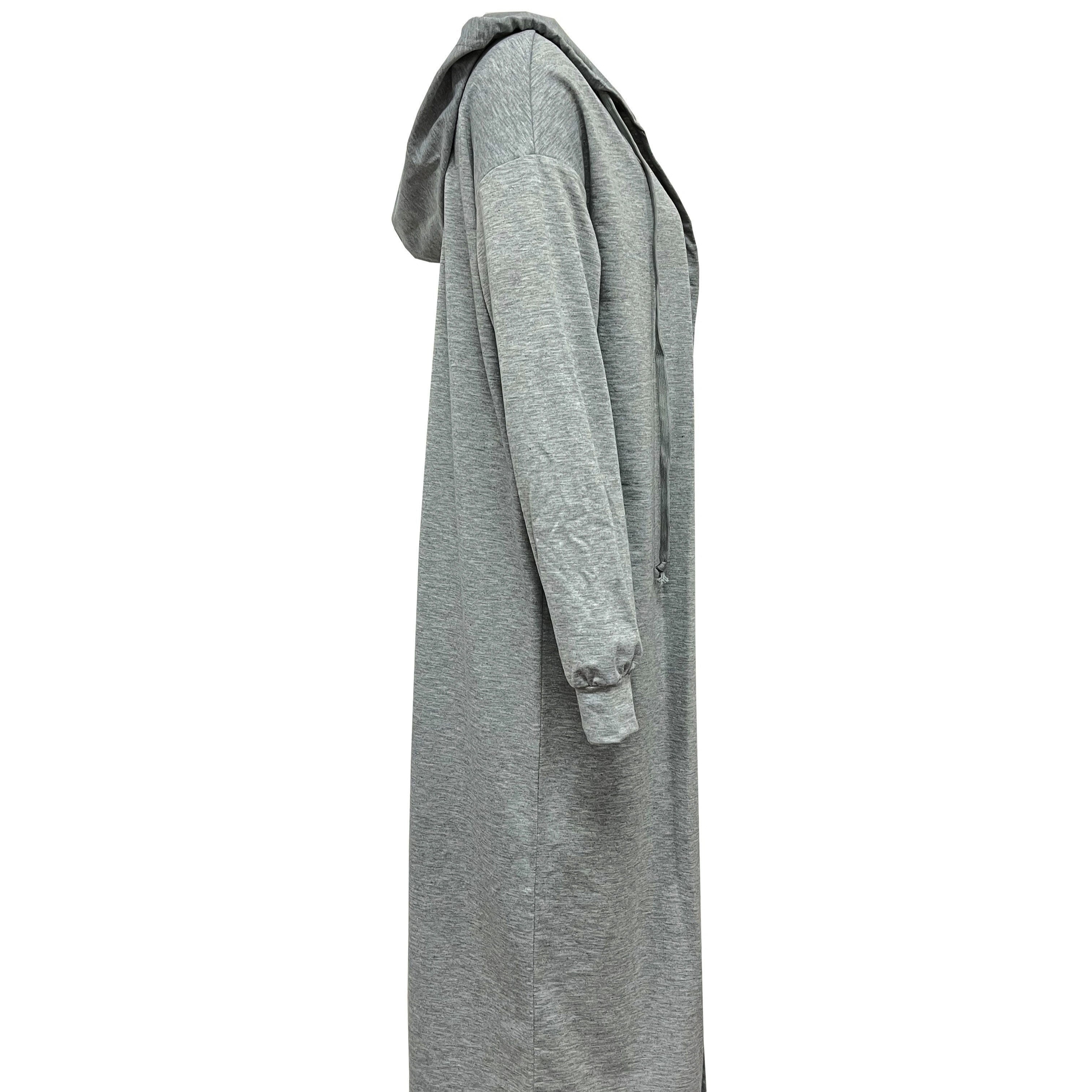 Women's Solid Color Hooded Fashionable Long Hoodie Jacket CJ US