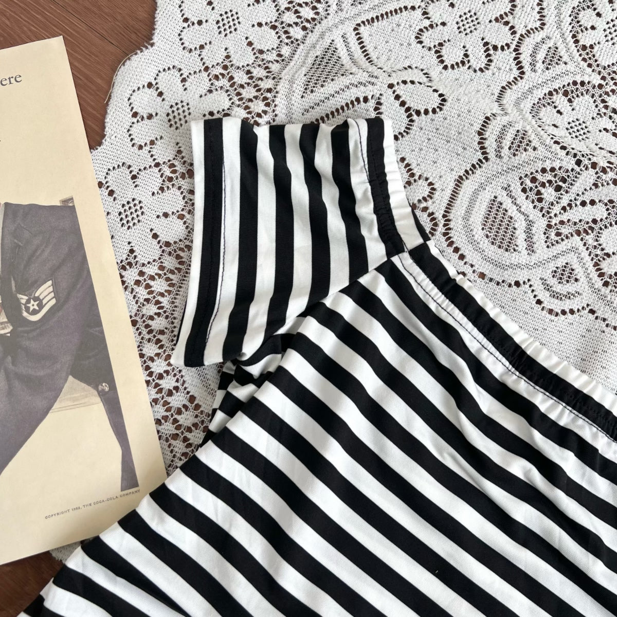 Ladies' Off Shoulder Striped Top Casual One Shoulder Shirt 