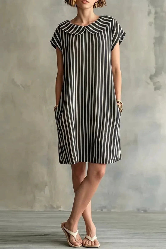 Elegant And Fashionable Printed Striped Dress For Women 