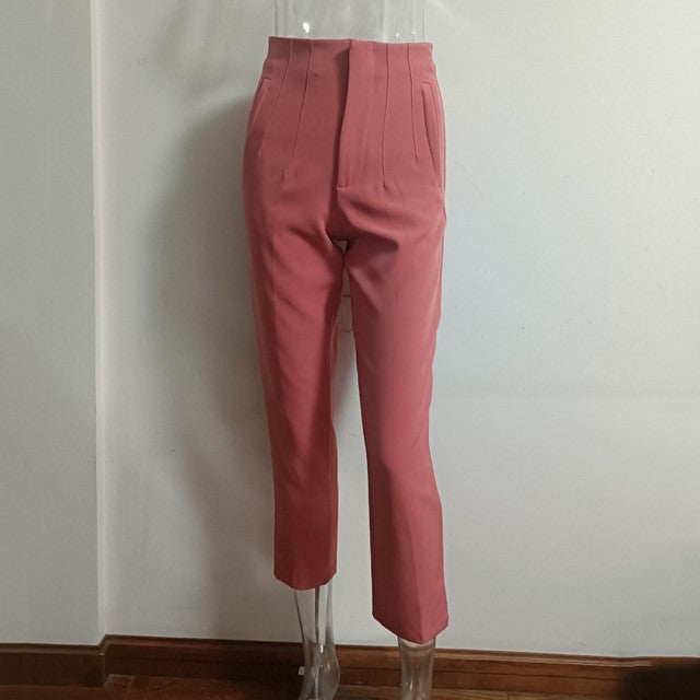 Women's High-Waisted Straight Leg Pants 