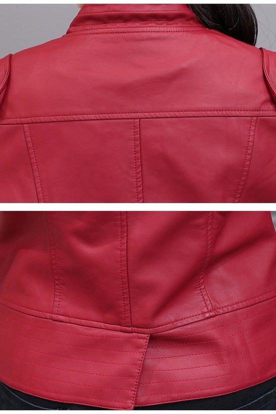 New Spring And Autumn Korean Style Motorcycle Stand-up Collar Slim Fit Slimming Leather Coat Diversi Fashion™