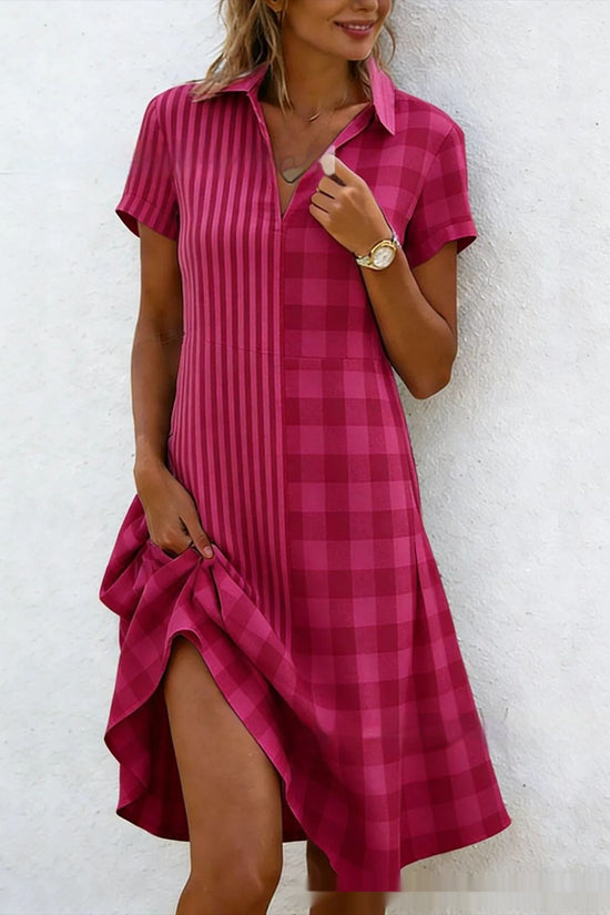 Bohemian 3D Printed V-Neck Short-Sleeve Maxi Dress 