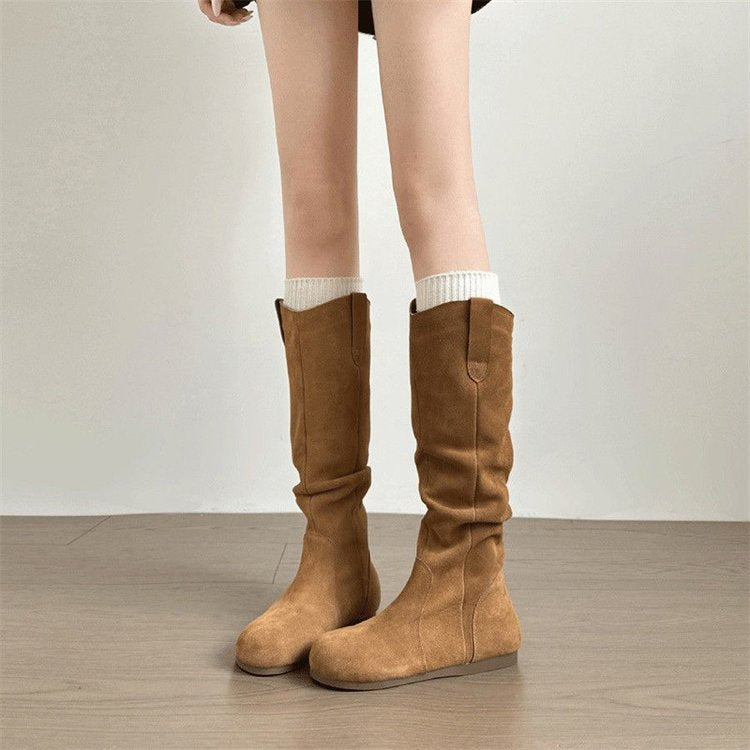 Creeper Knight Flat-Heel Cowboy Boots 