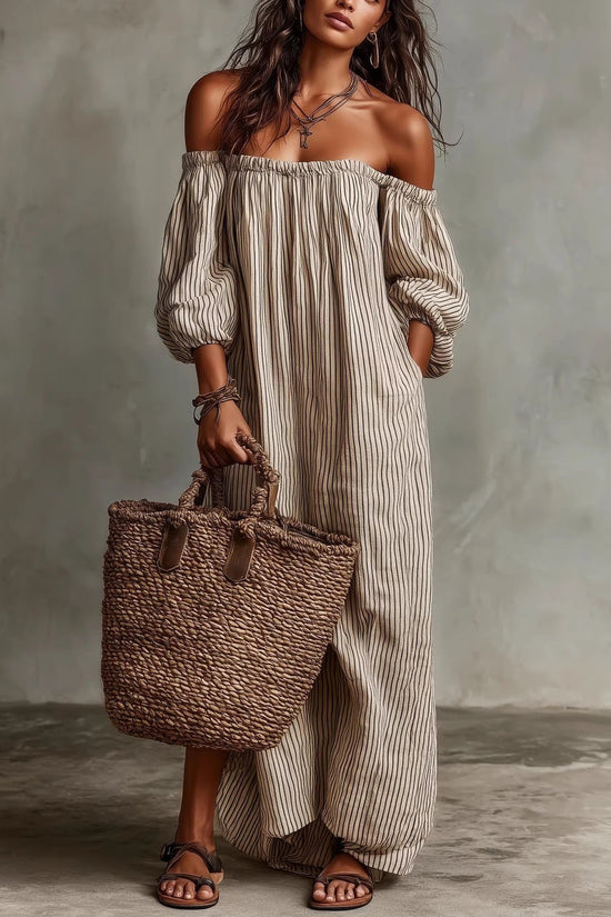 Women's Off-shoulder Long-sleeve Dress 