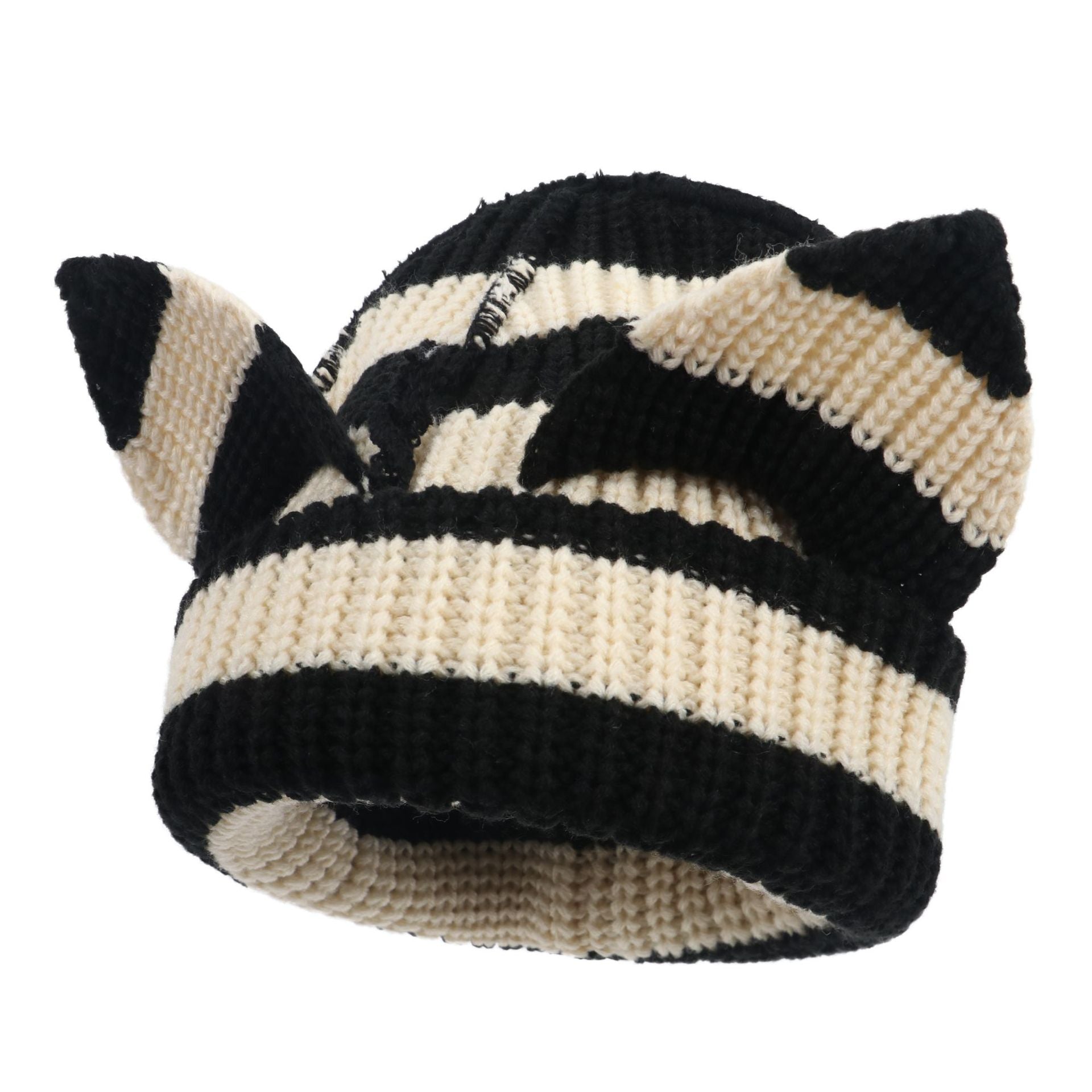 Women’s Thickened Acrylic Knitted Hat with Devil Ears | Cozy Beanie 