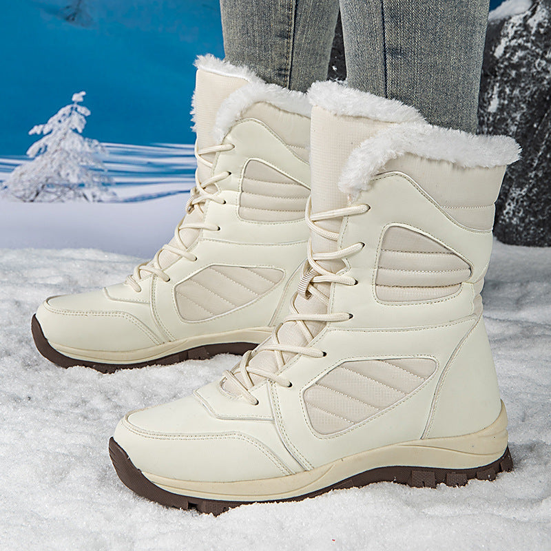 Snow Boots Cotton Boots For Winter High-top Lined With Fleece Extra Thick For Warmth And Waterproof 