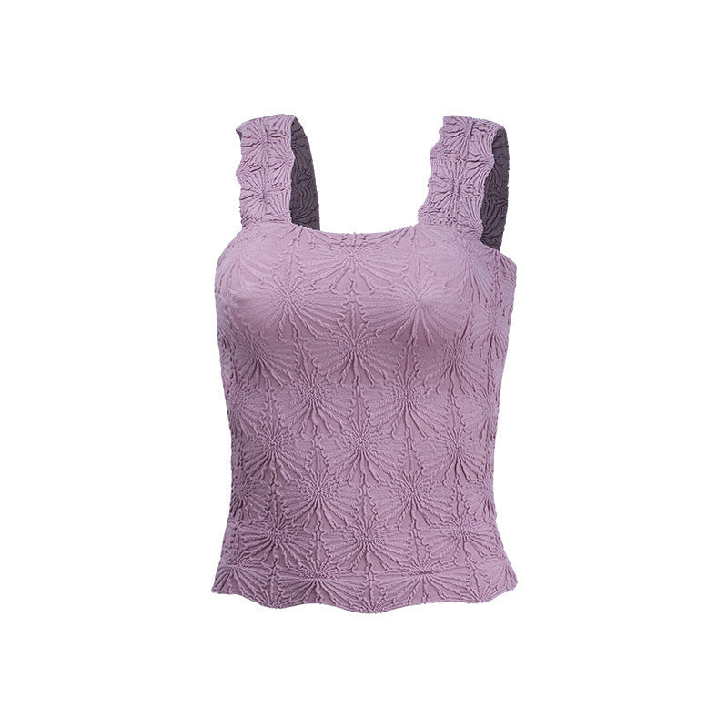 SO ME Floral Jacquard Seamless Tank Top 