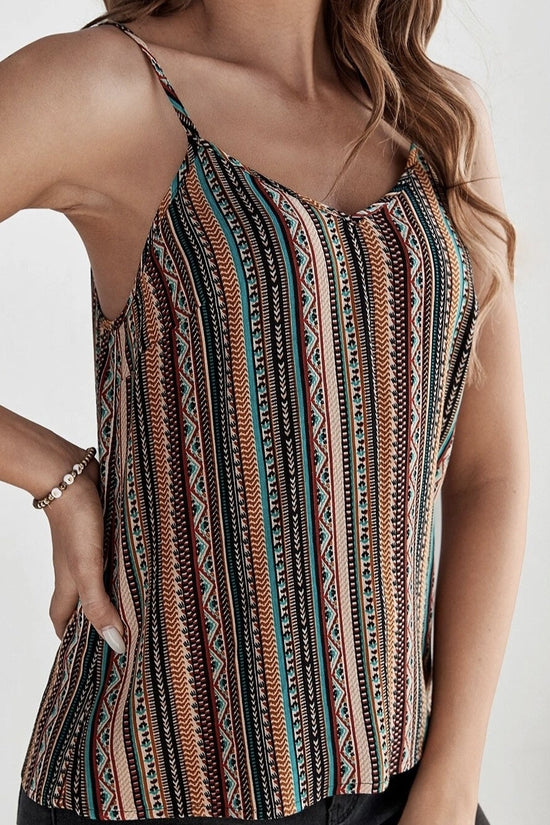 Women’s Geographical Print Retro Camisole Top CJ US