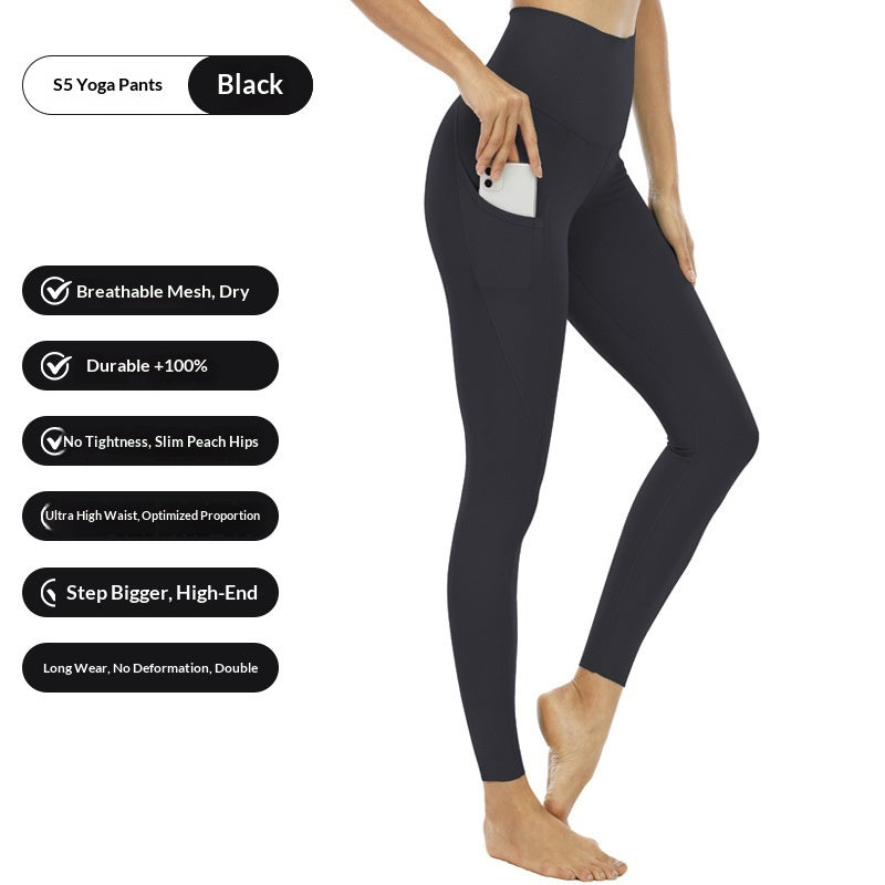 High Waist Pocket Stretch Leggings Women 