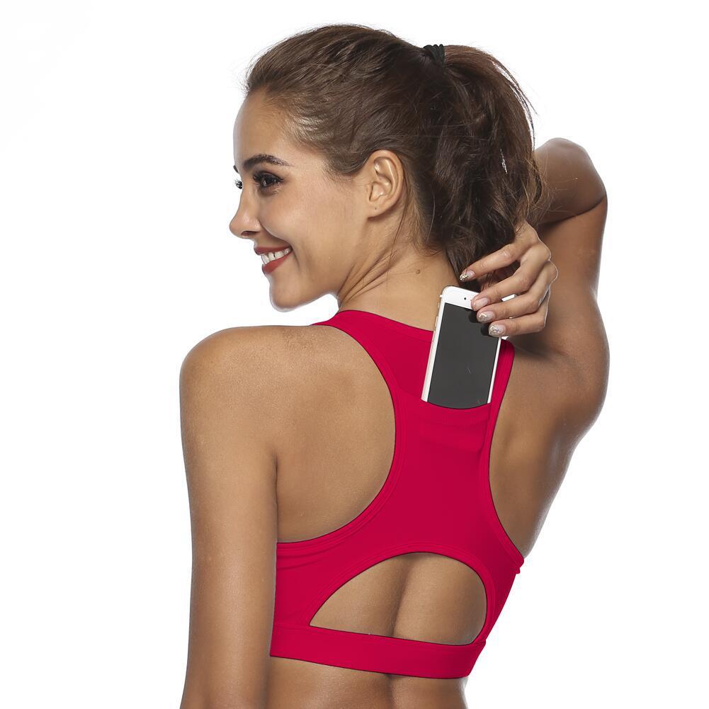 Women’s Breathable Sports Bra with Back Pocket CJ