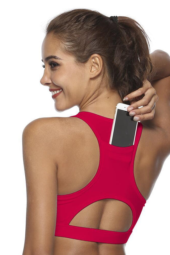 Women’s Breathable Sports Bra with Back Pocket CJ