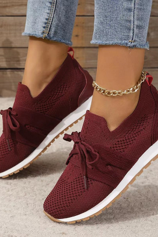 Women’s Lace‑Up Mesh Walking Flats CJ US