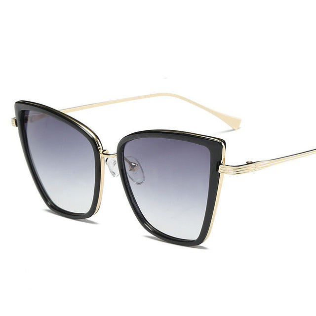 Big Cat Eye Sunglasses Women Black Mirror Sun Glasses eprolo