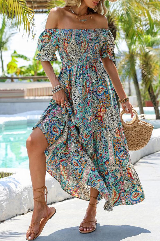 Women’s Paisley One‑Shoulder Maxi Dress Diversi Fashion™