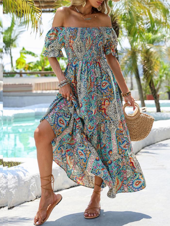 Women’s Paisley One‑Shoulder Maxi Dress Diversi Fashion™