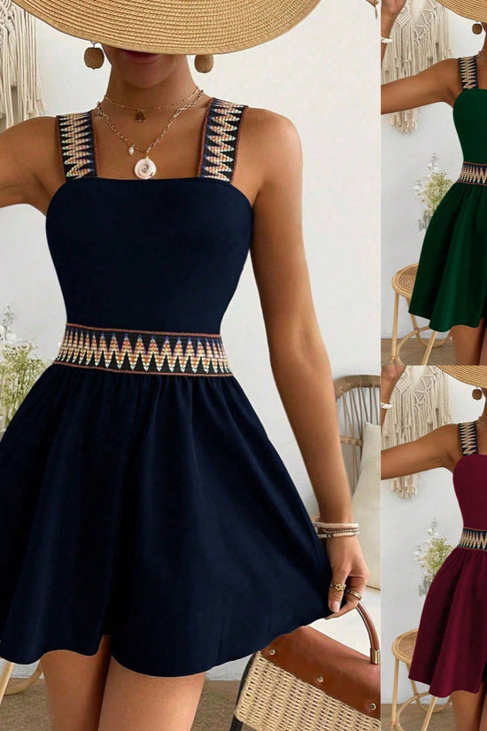 Casual Resort-style Wide-leg Jumpsuit With A Cinched Waist 
