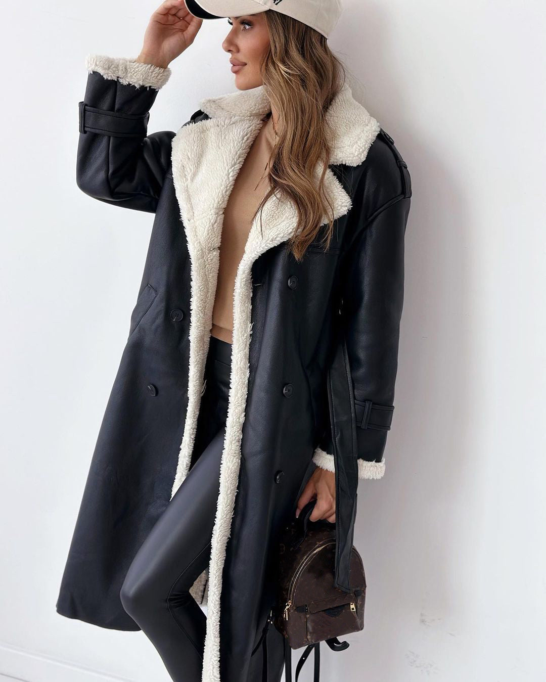 Winter Jacket With Belt Fashion Double Breasted Lapel Windbreaker Women's Long Trench Coat Mid-length Overcoat Clothing 