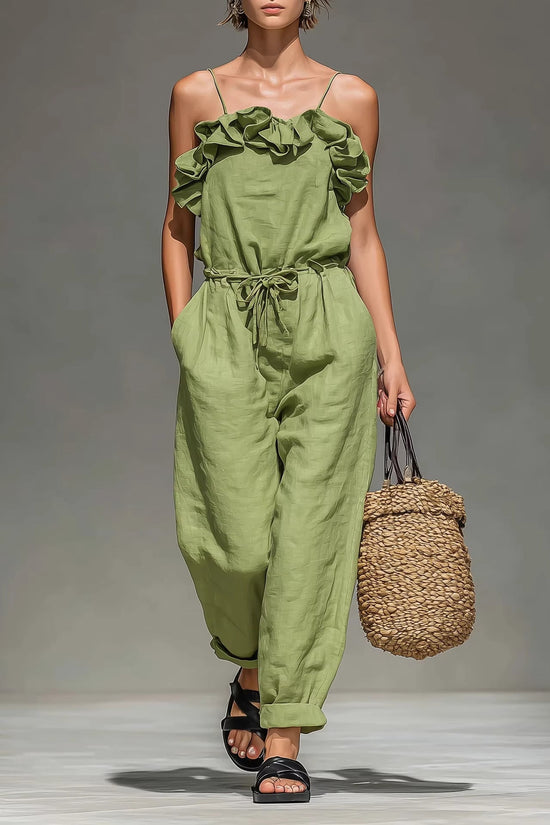 Women's Off-Shoulder Ruffled Wide-Leg Jumpsuit 