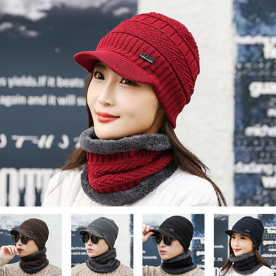 Winter Knitted Wool Cap Fleece-lined Thickened 