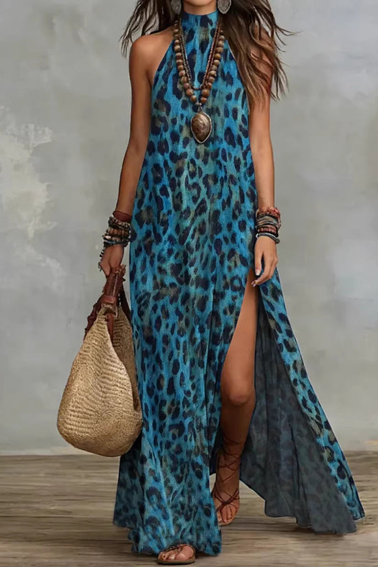 Printed Scarf-style Long Dress Fashionable And Casual 