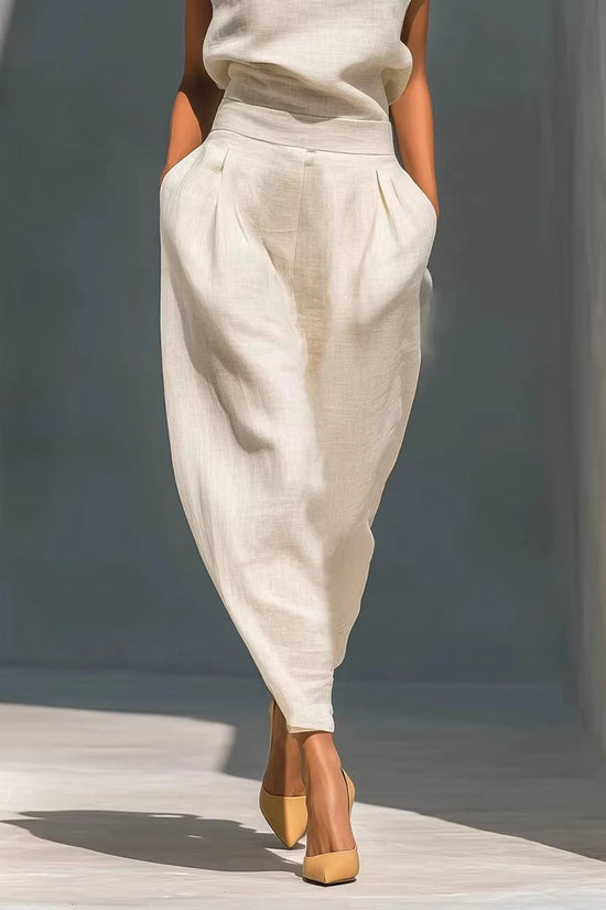 Chinese-style Satin Short-sleeve T-shirt And Pants Set For Women 