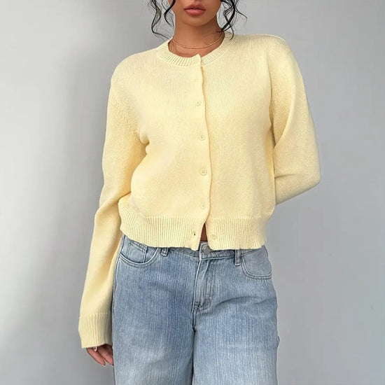 Light Ribbed Button-Up Cardigan CJ US