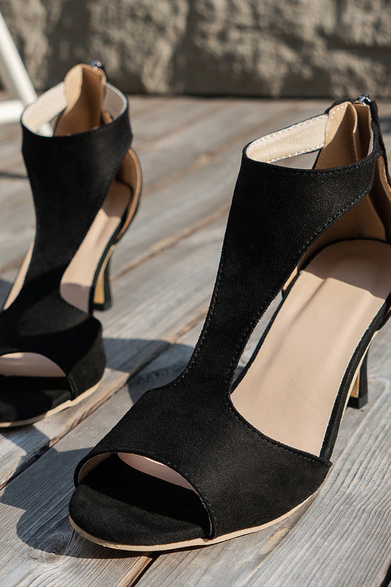 Women's Zipper Bag Heel Peep Toe Shoes After Summer CJ