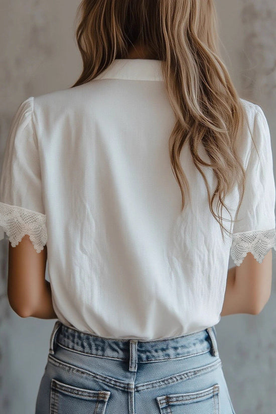 Spliced Lightweight Short-sleeve Chic Top 