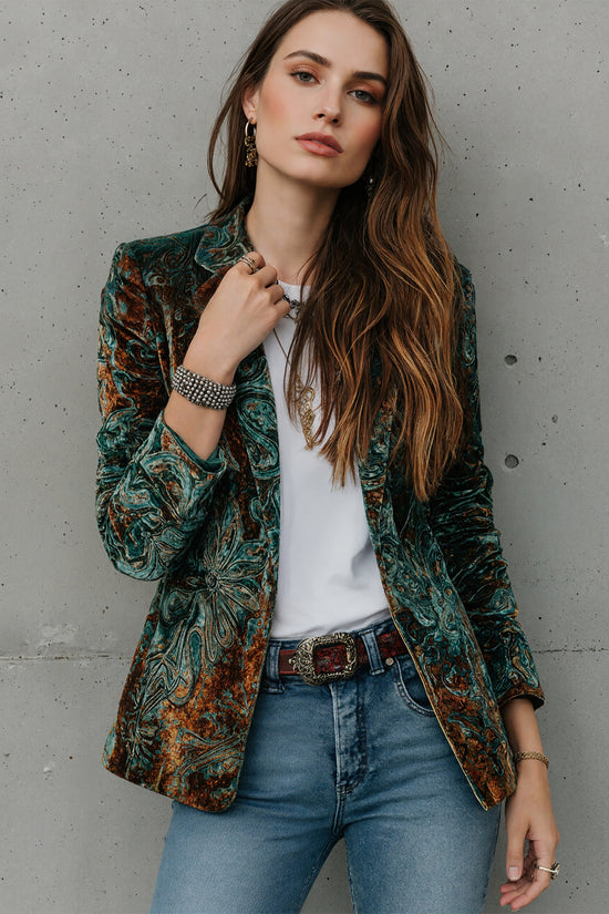 Women’s Printed Suit Jacket with Lining – Autumn Winter Casual Commuter Blazer - FitiqueFit