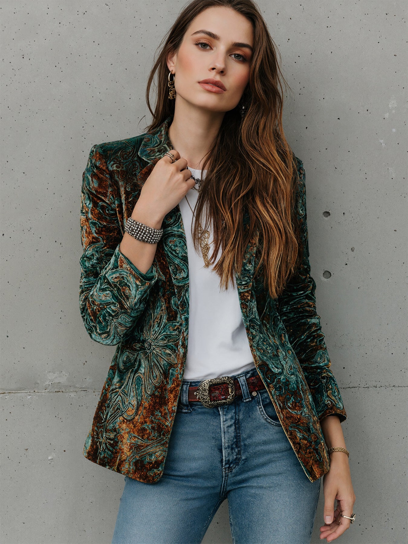 Women’s Printed Suit Jacket with Lining – Autumn Winter Casual Commuter Blazer - FitiqueFit