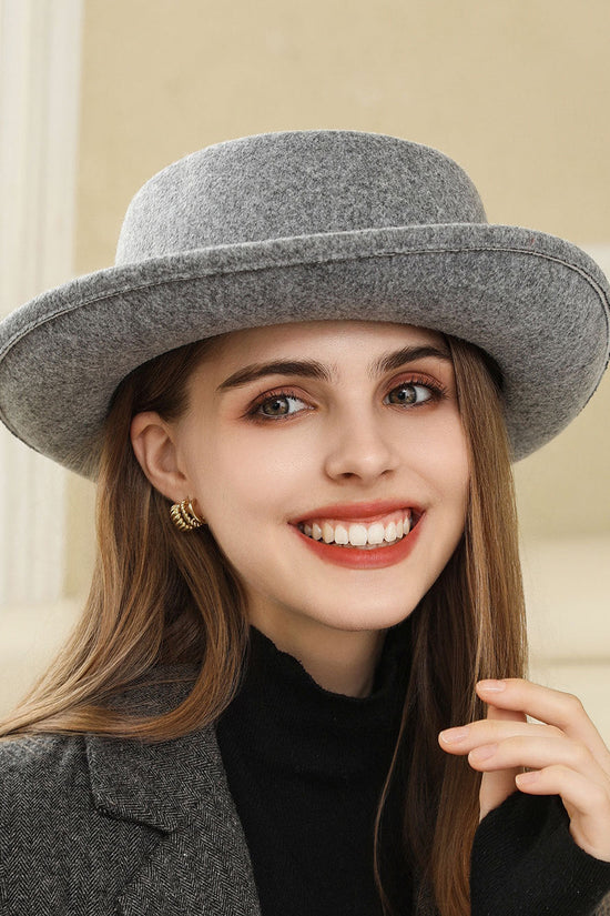 Vintage Bow British Retro Flat Top Hat for Women 