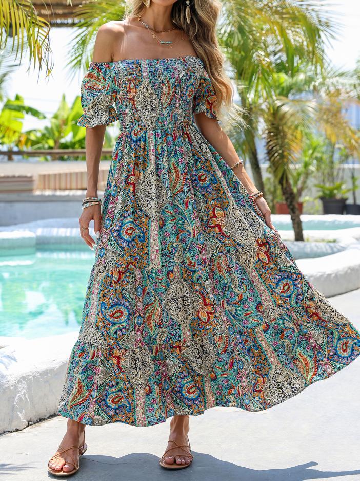 Women’s Paisley One‑Shoulder Maxi Dress Diversi Fashion™