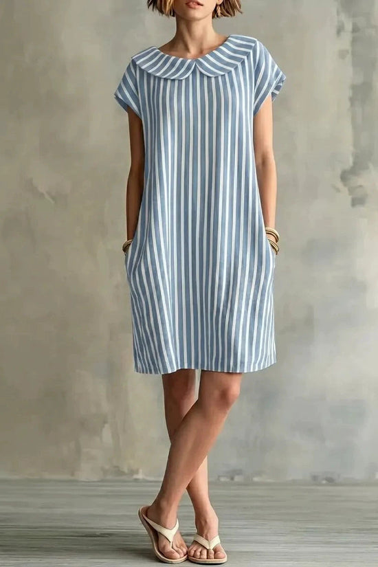 Elegant And Fashionable Printed Striped Dress For Women 