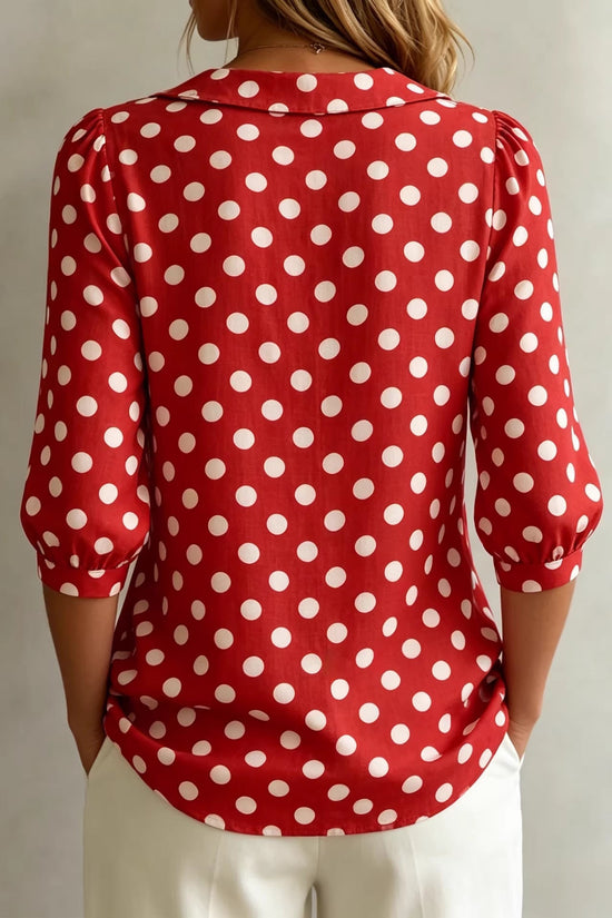 Retro Polka Dot Pattern Womens Shirt 