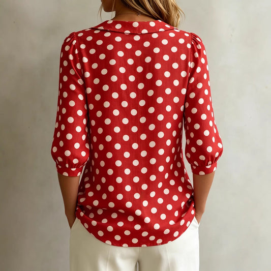Retro Polka Dot Pattern Womens Shirt 