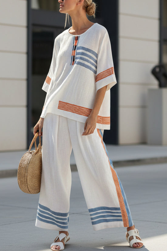Loose Casual Womens Summer Cross-Border Fashion Beach Vacation Two-Piece Set 
