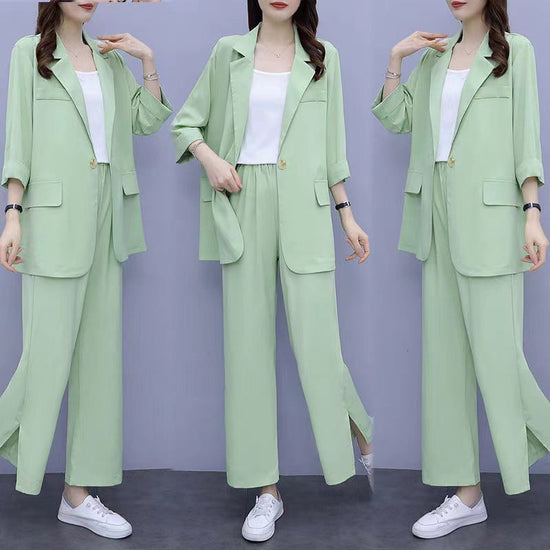 SpringAutumn New Style Professional Long Sleeve Suit Jacket And Pants Two Piece Set 