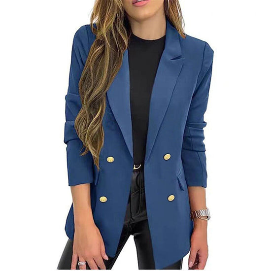 Casual Long-Sleeve Lapel-Button Autumn Coat 