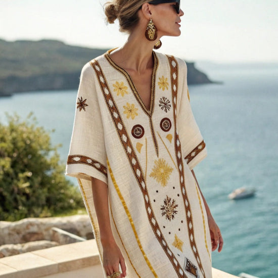 Beach Vacation Beach Dress Printed Loose Midi Dress 
