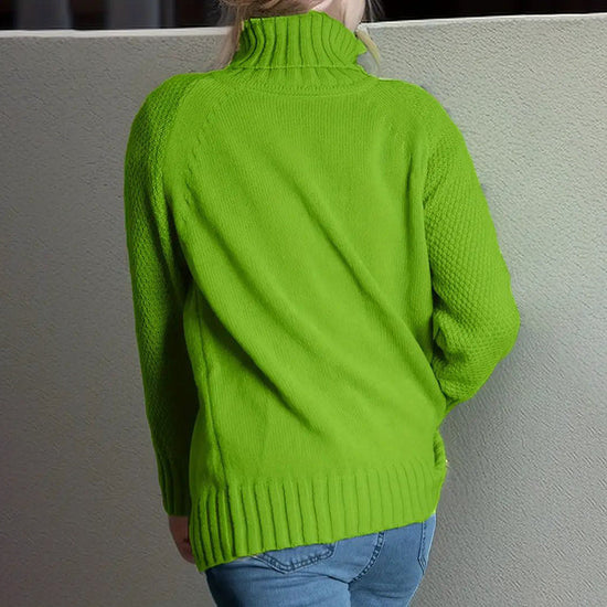 Women’s Mock Turtleneck Sweater – Loose Fit Knit Pullover, Long Sleeve Fall Fashion CJ US
