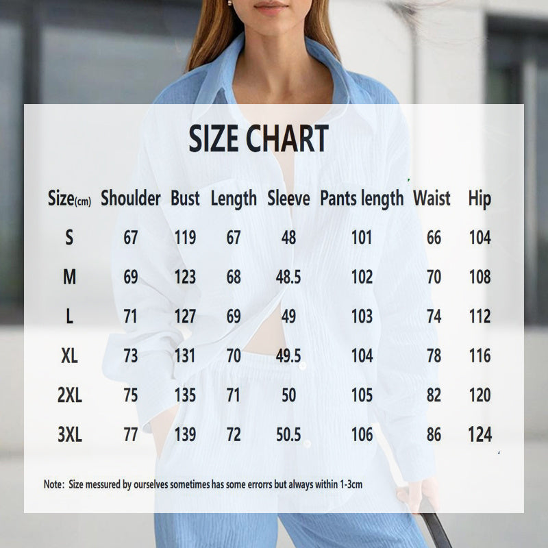 Women's Casual Solid Color Lounge Set - Loose Fit Long Sleeve Top & Pants With Chest Pockets Comfortable Home Wear CJ US