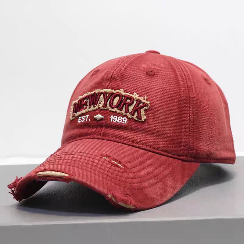 Embroidered Letter Denim Baseball Cap With A Soft Crown 