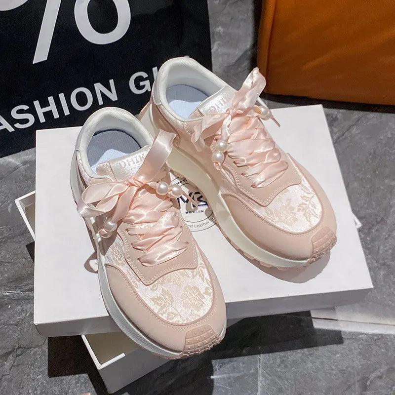 Lace Up Platform Athletic Sneakers 