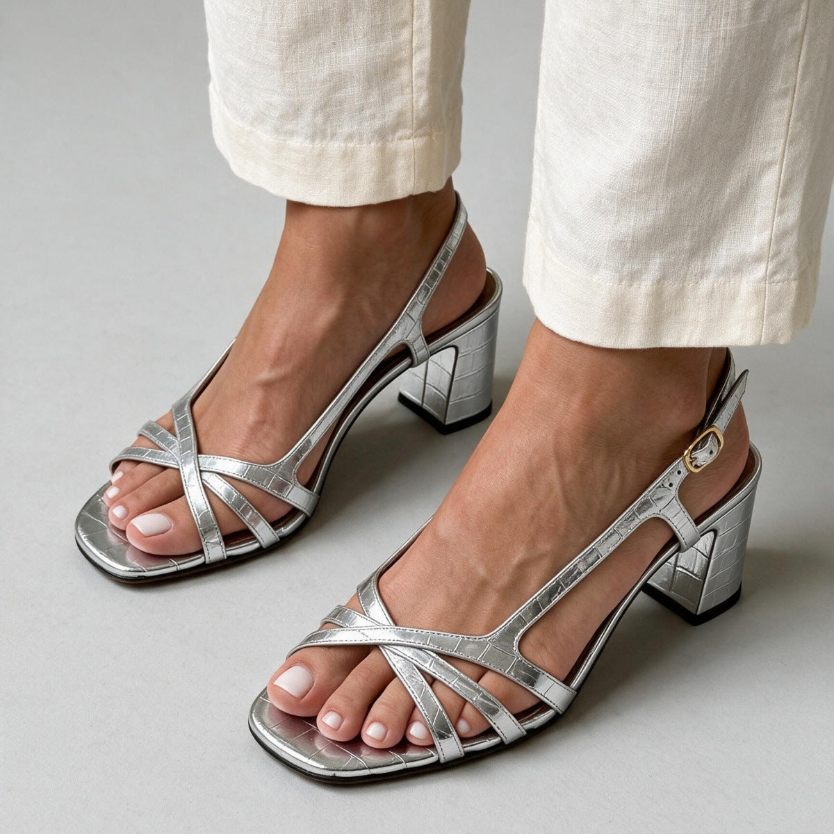 Made to order ships in 3–5 days High heeled open toe buckle strap women's sandals 